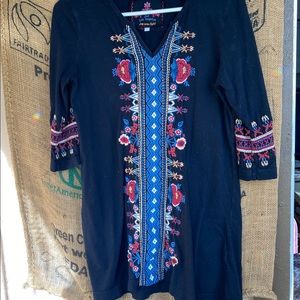 Boutique style boho embroidered shirt